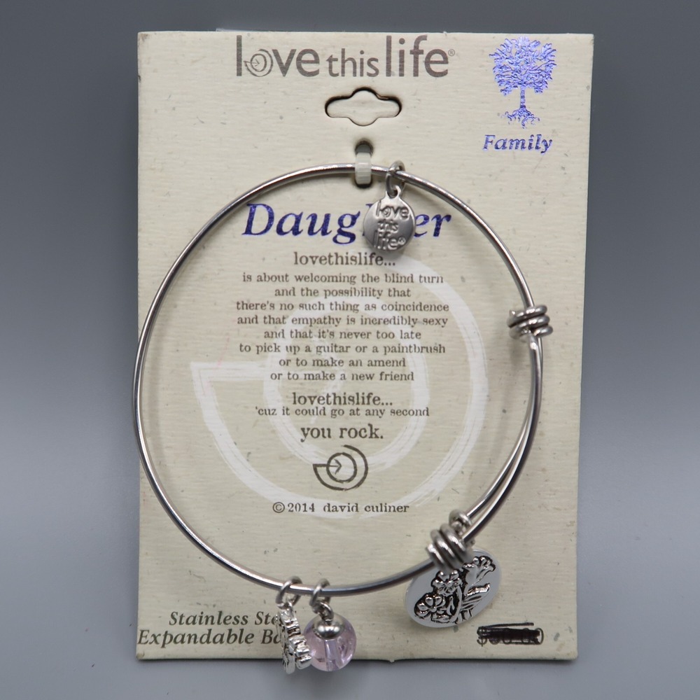 Daughter‎ bracelet stainless steel silver charm bracelet David Culiner
